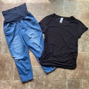 XL Maternity Shirt and Crop Jeans